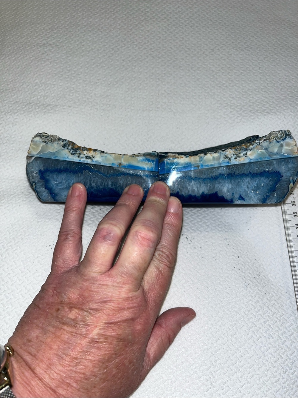 Blue Agate Geode Bookends - Picture 5 of 7